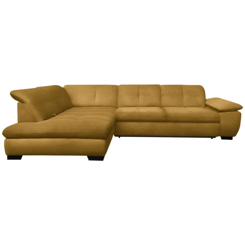 Ecksofa in Flachgewebe Currygelb 242/313 cm