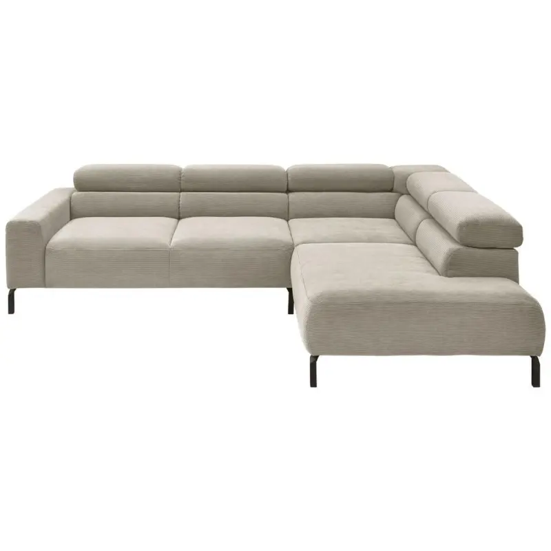 Ecksofa in Feincord Sandfarben 273/219 cm