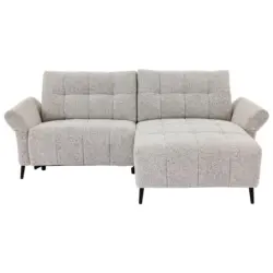 Ecksofa in Webstoff Grau 220/156 cm