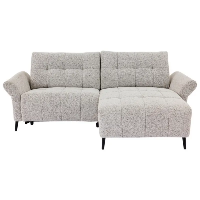 Ecksofa in Webstoff Grau 220/156 cm