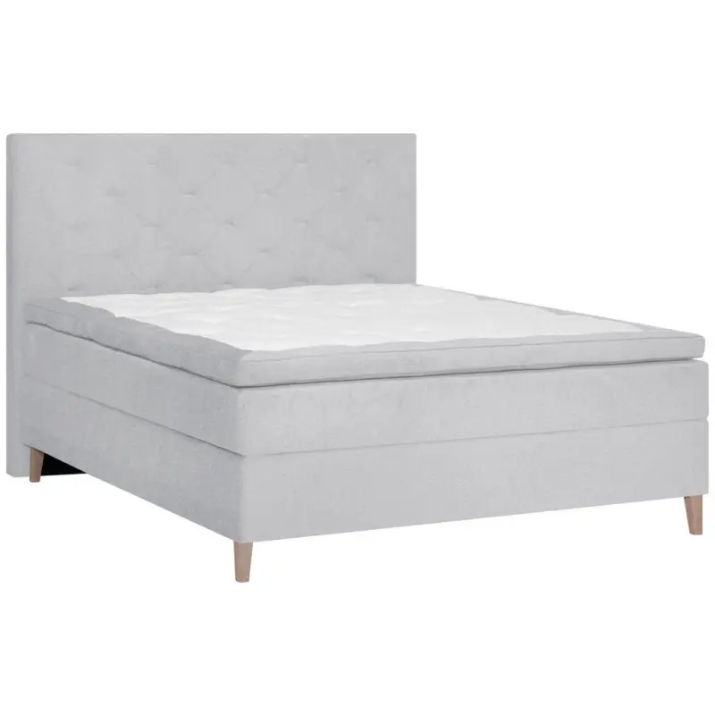 Boxspringbett 160/200 cm in Hellgrau