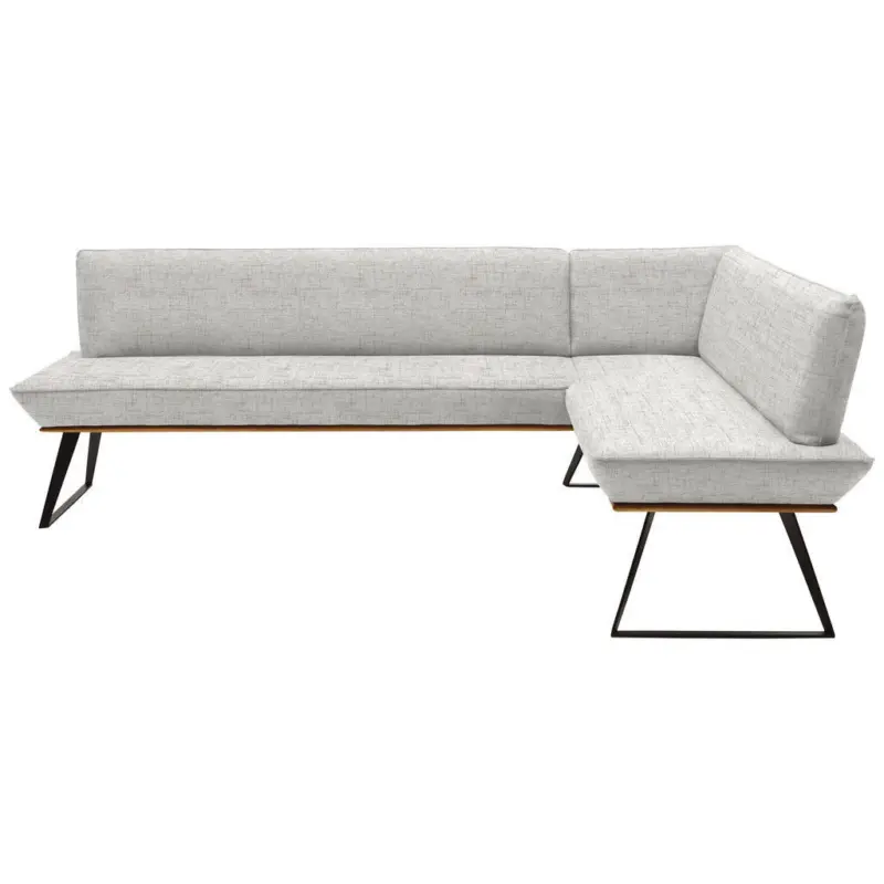 Eckbank 243/183 cm in Schwarz, Eichefarben, Beige