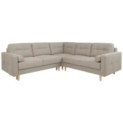 Ecksofa in Chenille Beige 242/242 cm