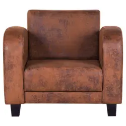 Sessel in Lederlook Braun