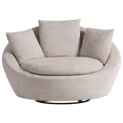 Sessel in Chenille, Webstoff Silberfarben