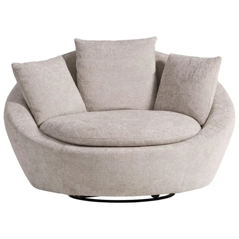 Sessel in Chenille, Webstoff Silberfarben