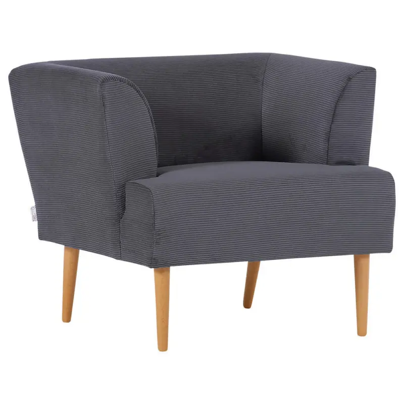 Sessel in Cord Dunkelgrau