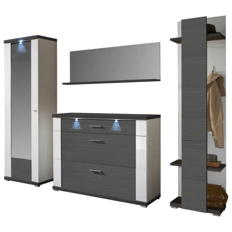 Garderobe 4-teilig in 263,5/206,6/41,6 cm