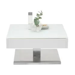 Couchtisch in Metall, Glas, Holzwerkstoff 75/75/38 cm