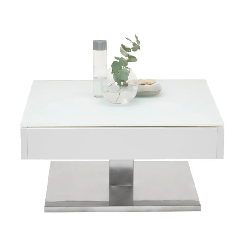 Couchtisch in Metall, Glas, Holzwerkstoff 75/75/38 cm