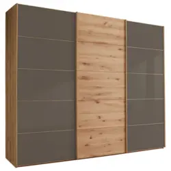 Schwebet&uuml;renschrank in Dunkelbraun, Eiche Bianco