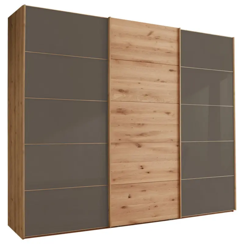 Schwebet&uuml;renschrank in Dunkelbraun, Eiche Bianco