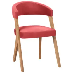 Stuhl in Textil, Holz Rot, Wildeiche