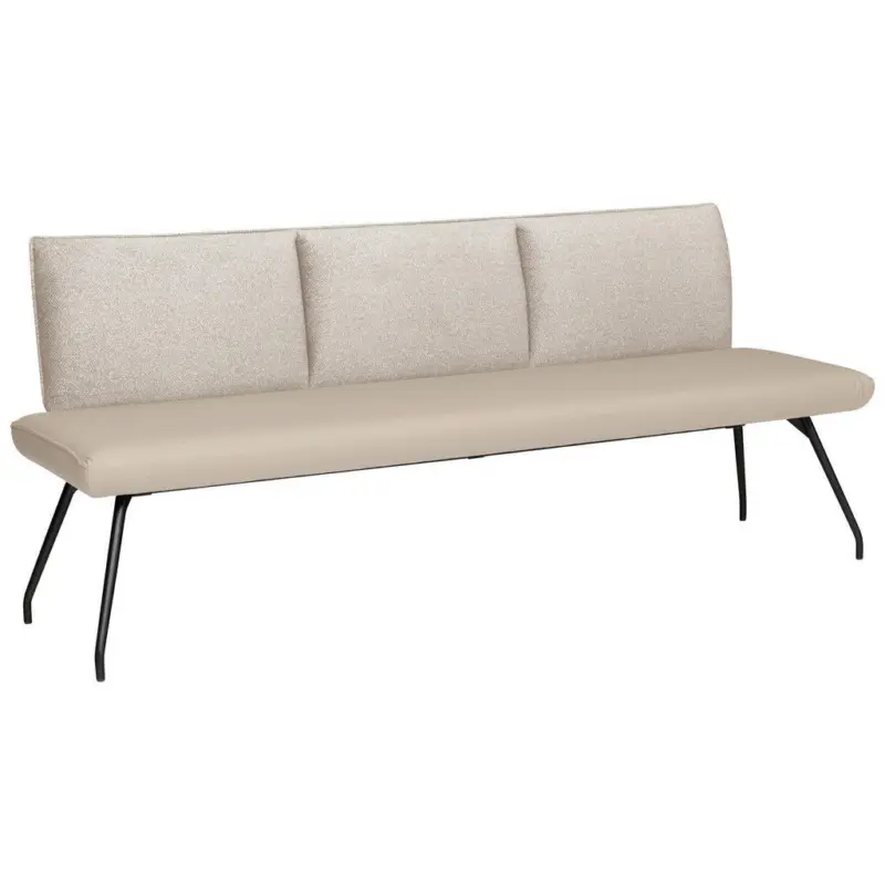 Sitzbank 180/88/62 cm in Schwarz, Beige, Hellbraun