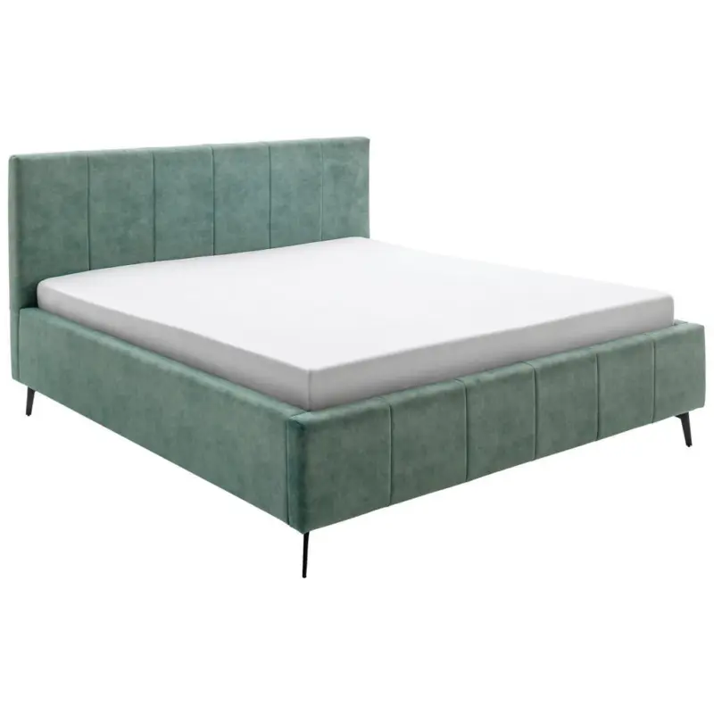 Polsterbett Bettkasten, Lattenroste, Matratzen Gr&uuml;n 180/200 cm