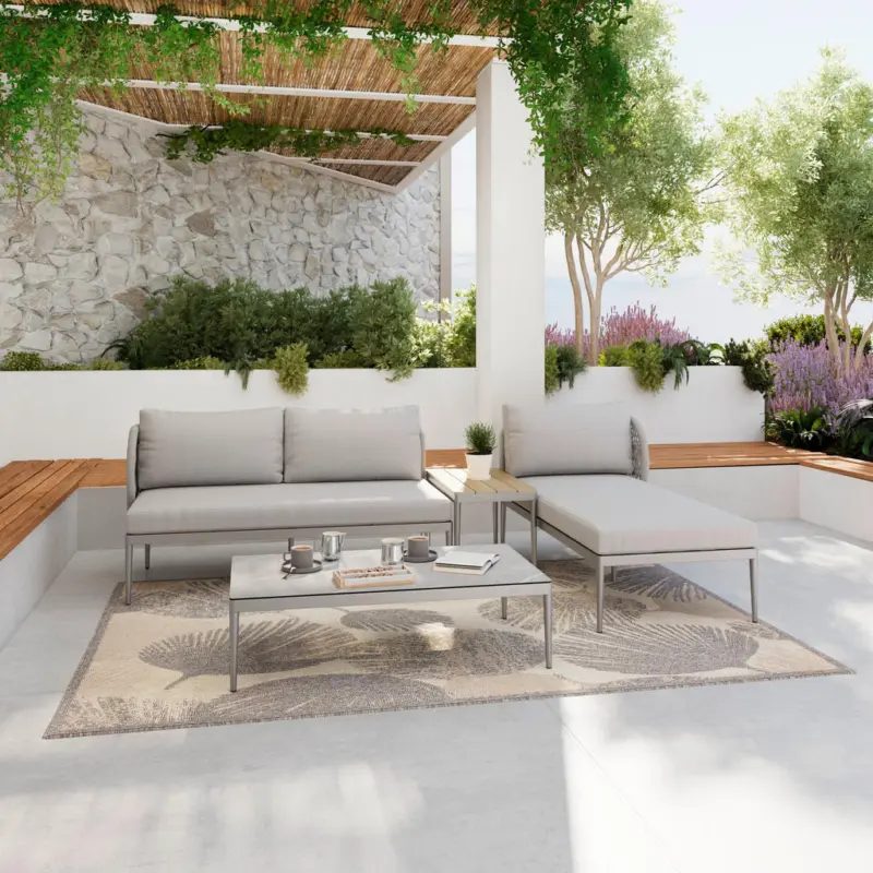 Loungegarnitur 4-teilig 255/72/145 cm Aluminium