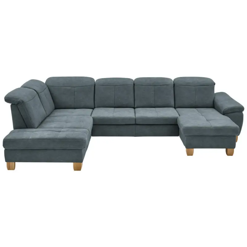 Wohnlandschaft in Mikrofaser Blau