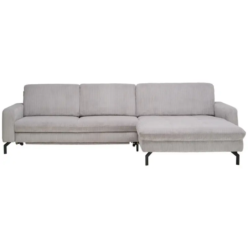 Ecksofa in Cord Grau 302/178 cm