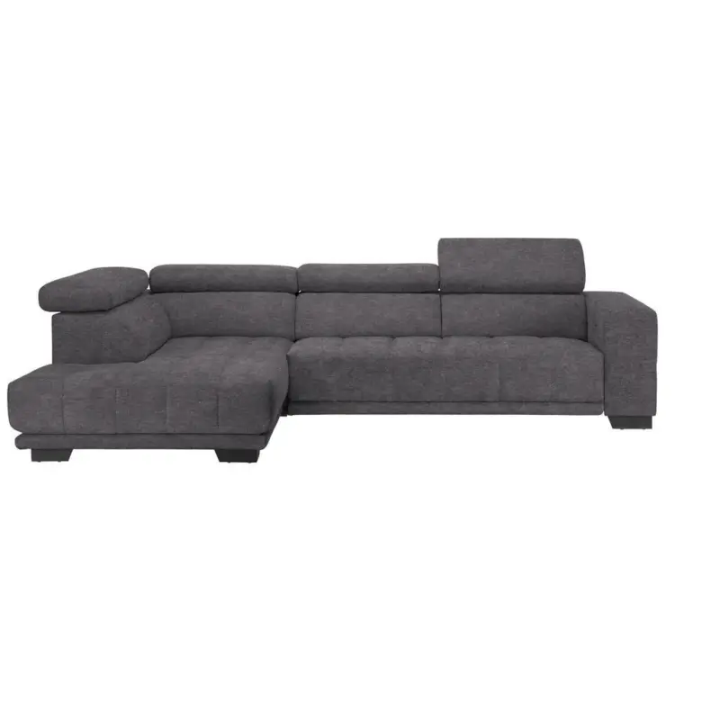 Ecksofa in Mikrofaser Grau 207/301 cm