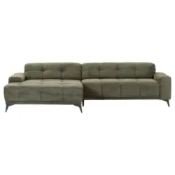 Ecksofa in Cord Dunkelgr&uuml;n 165/295 cm