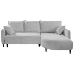 Ecksofa in Struktur Hellgrau 244/165 cm