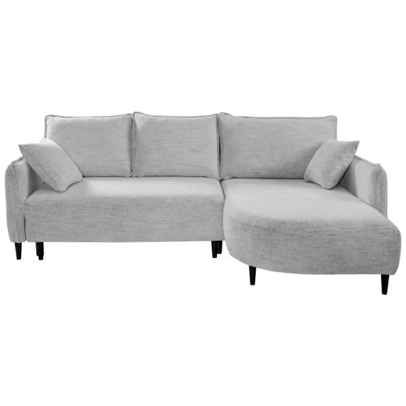 Ecksofa in Struktur Hellgrau 244/165 cm