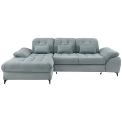 Eckschlafsofa in Cord Hellblau