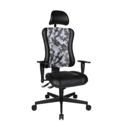 Gamingstuhl in Lederlook Grau, Schwarz