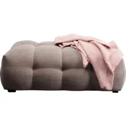 Hocker in Textil Graubraun