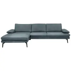 Ecksofa Beldomo Premium in Echtleder Grau