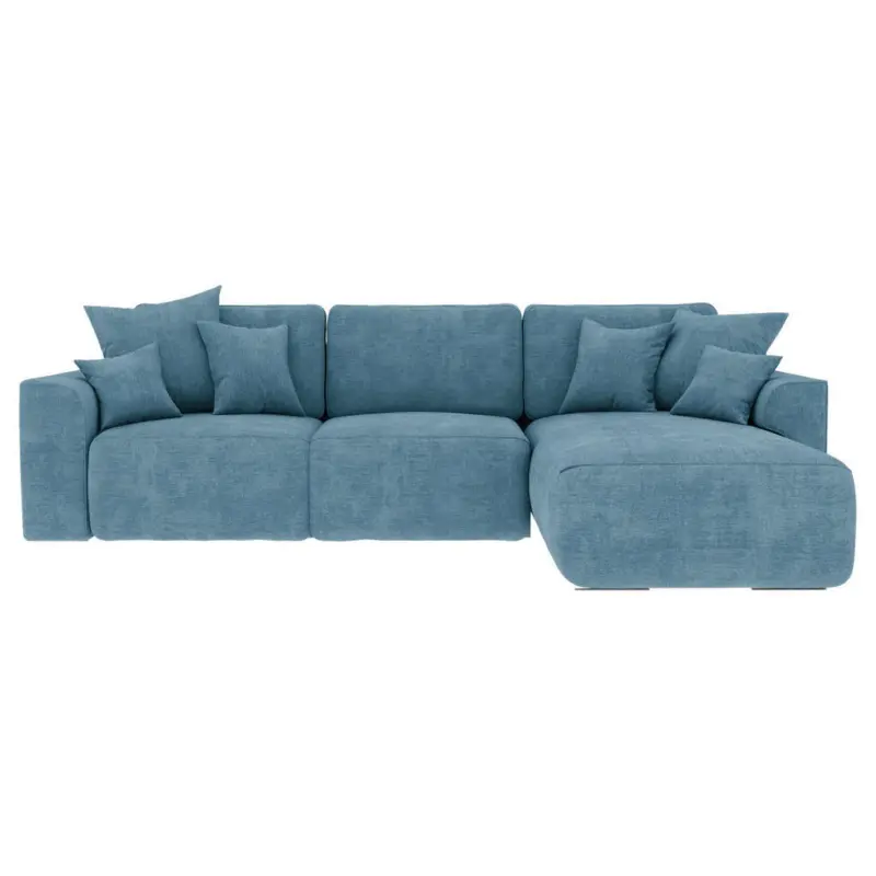 Ecksofa in Samt Blau 293/195 cm