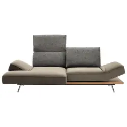 Ecksofa in Flachgewebe Beige 132/240 cm