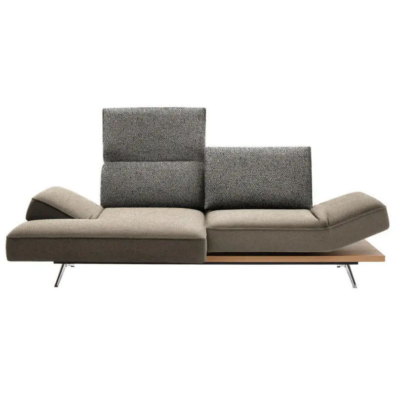 Ecksofa in Flachgewebe Beige 132/240 cm