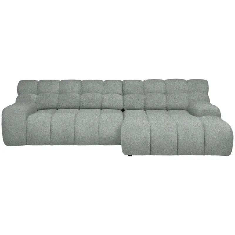 Ecksofa in Webstoff Hellgrau 297/180 cm