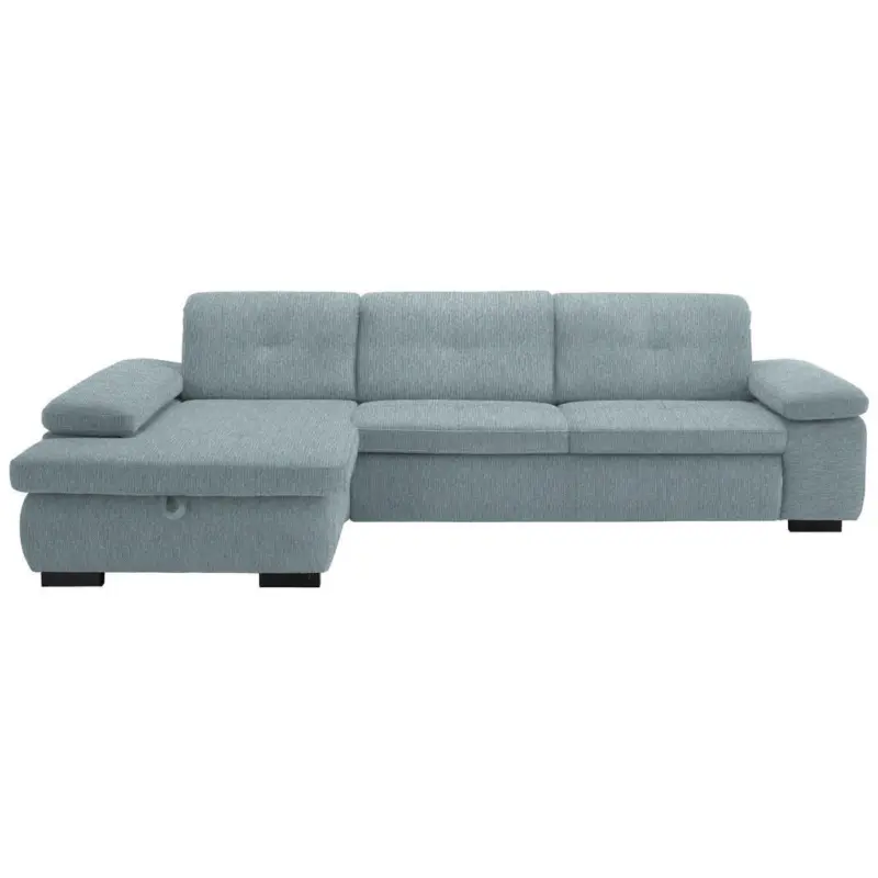 Ecksofa in Flachgewebe T&uuml;rkis 174/297 cm