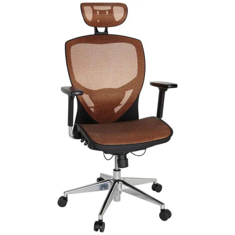 Drehstuhl in Netzbespannung Orange, Schwarz