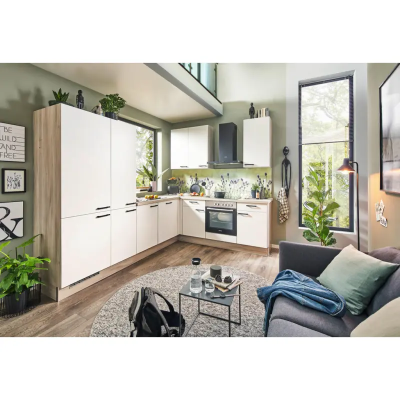 Eckk&uuml;che 280/225 cm in Wei&szlig;