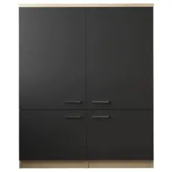 Mehrzweckschrank 120/144,9/60 cm in Schwarz