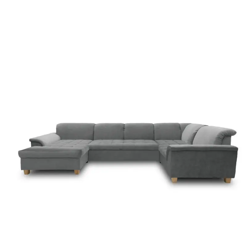 Wohnlandschaft in Mikrofaser Dunkelgrau