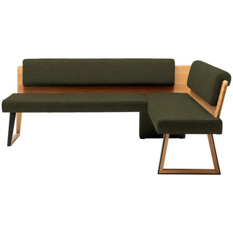 Eckbank 235/165 cm in Gr&uuml;n, Wildeiche