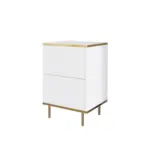 XXXLutz Lauterach - Ihr M&ouml;belhaus bei Bregenz Nachttisch 40/60/35 cm in Wei&szlig;, Goldfarben