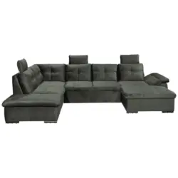 Wohnlandschaft in Mikrovelours Dunkelgr&uuml;n