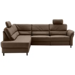 Ecksofa in Lederlook Braun 190/266 cm