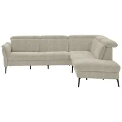 Ecksofa in Struktur Beige 275/235 cm