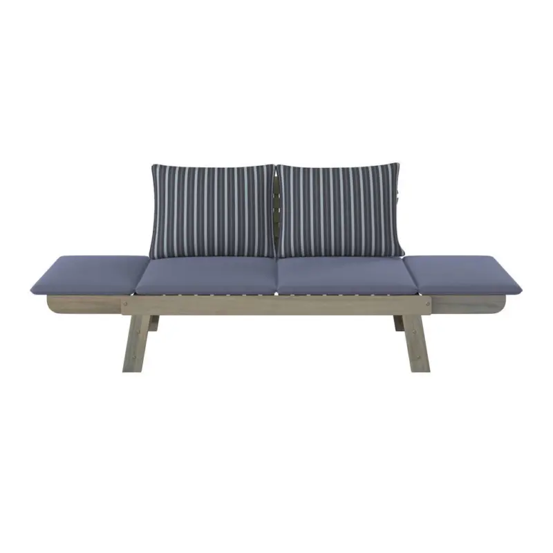 Gartenbank 190/76/67 cm in Grau, Multicolor, Akaziefarben