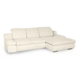 Ecksofa in Chenille Creme 286/165 cm
