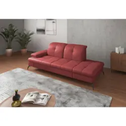 R&eacute;camiere in Vliesstoff Kombination Echtleder/Stoff Rot