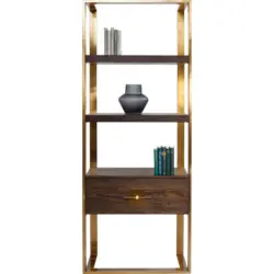 Regal 82,4/210/45 cm Braun, Messingfarben