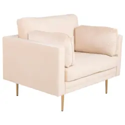 Sessel in Samt Goldfarben, Beige