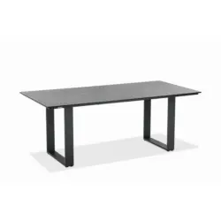 Gartentisch Kunststoff Anthrazit, Grau rechteckig